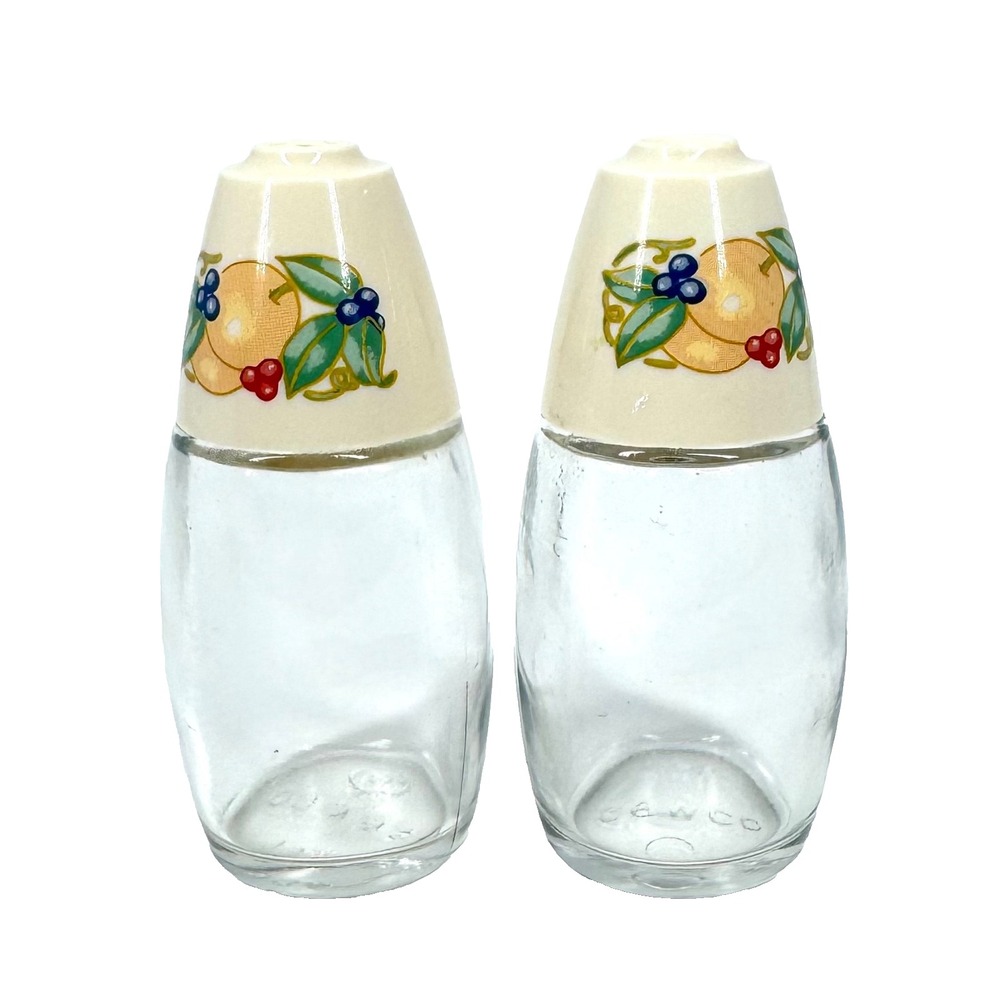 Vintage Corelle "Abundance" Glass Salt and Pepper Glass Shakers by Gemco